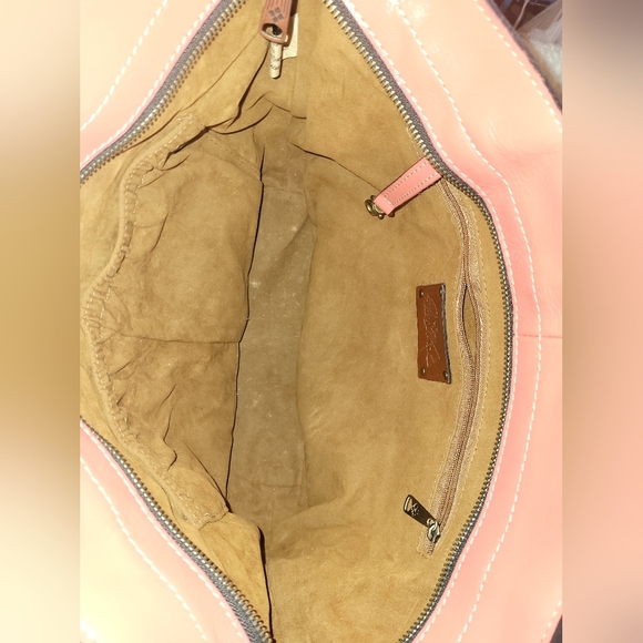 Patricia Nash Woven Purse Bag Coral Peach Tan Blue Gold Hardware - Picture 12 of 16